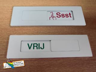 Houder 140x40mm links bv vrij en rechts Ssst stilte ruimte